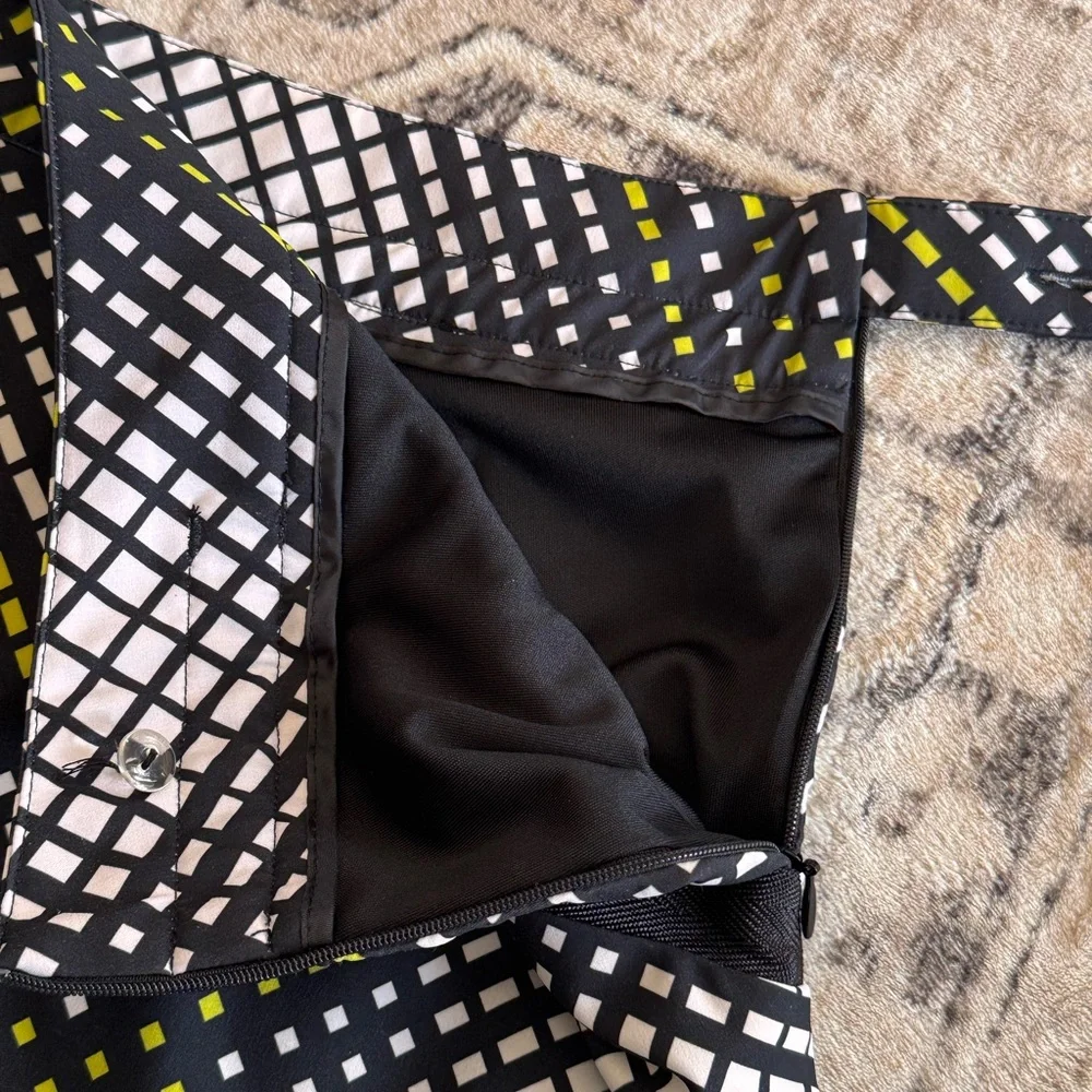 EP Pro Golf Skort Size 6 Black White Geometric Lime Green Athletic Skirt - Picture 6 of 10